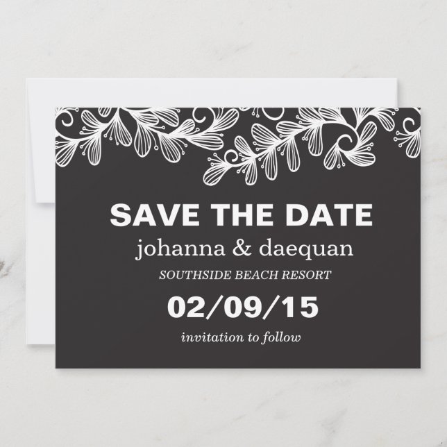 Doodle-Blätter Save The Date (Vorderseite)