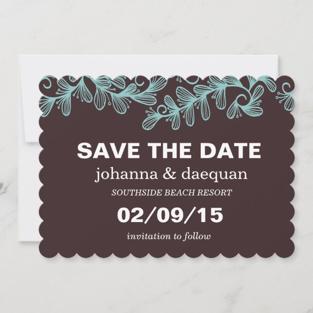 Doodle-Blätter Save The Date (Vorderseite)