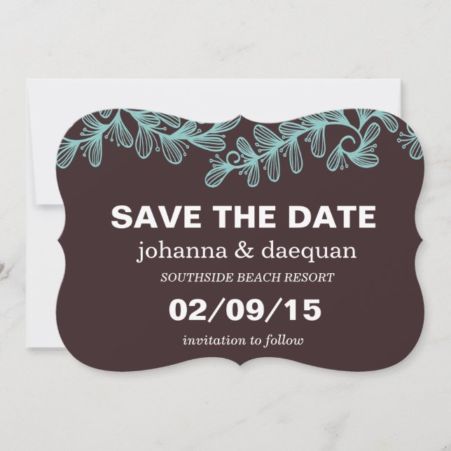 Doodle-Blätter Save The Date (Vorderseite)