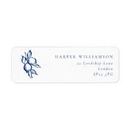 Doodle Blaue Zitronen Hochzeit Rücksendeadresse