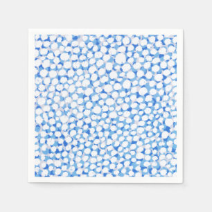 Doodle Blauer weiße Punkte Blütenblütenblase Wa Serviette