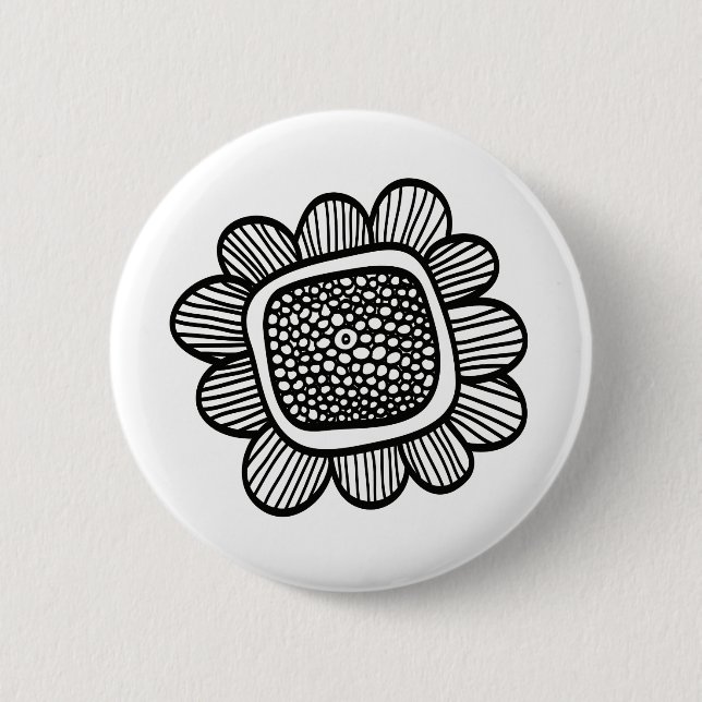 Doodle-Blume Button (Vorderseite)