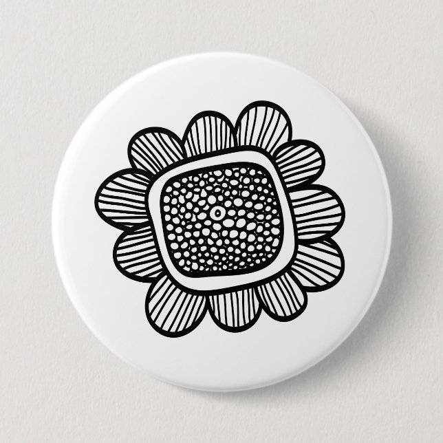 Doodle-Blume Button (Vorderseite)