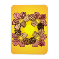 Doodle-Blume in Peach, Orange und Gold