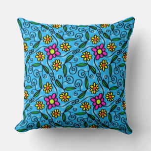 Doodle-Blume-Kissen Kissen