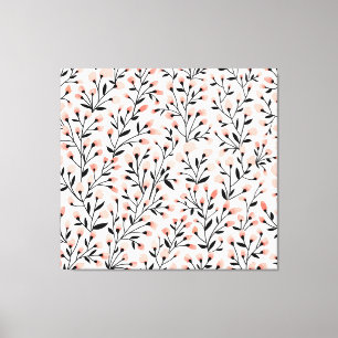 Doodle-Blume: Korallenblume Nahtlos. Leinwanddruck