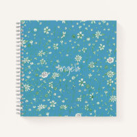 Doodle Blume L/Blue Notebook individuell anpassbar