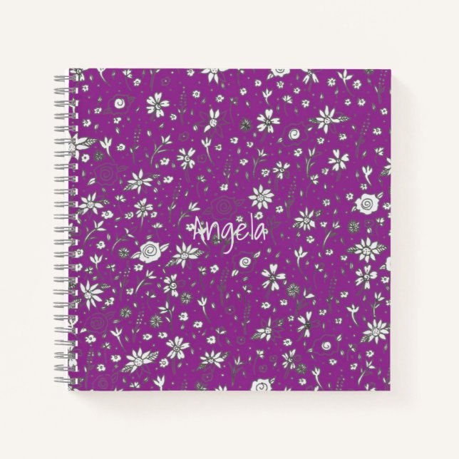 Doodle-Blume-Notebook individuell anpassbar Notizbuch (Vorderseite)