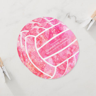 Doodle-Blume paisfarbenes Volleyball-Party Einladung