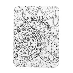 Doodle-Blume und Mandalase Magnet