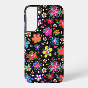 Doodle-Blumen Hell und Bunt Süß Samsung Galaxy Hülle