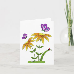 Doodle-Blumen Insekten und Käfer Allgemein für jed Karte