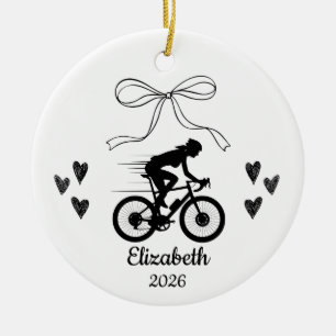Doodle Bow Fahrrad, Mountainbike-Geschenke, Mädche Keramik Ornament