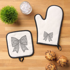 Doodle Bow Ofenhandschuh & Topflappen-Set