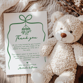 Doodle Bow Whimsical Baby Dusche Dankeskarte