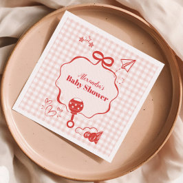 Doodle Brunch Bow Bow Baby Dusche Serviette