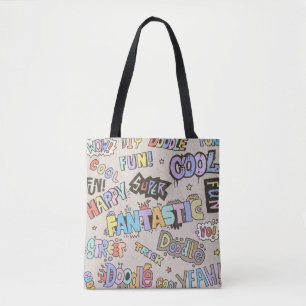 Doodle Buchstaben Worte Cool Spaß Vintage Hand zei