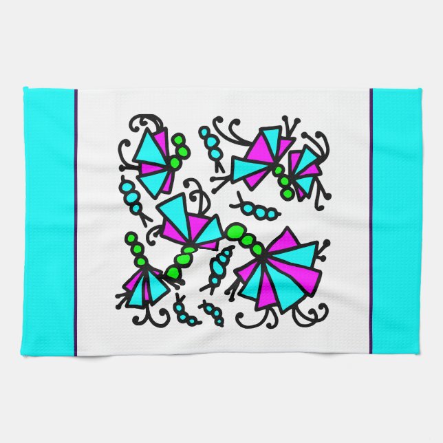 Doodle Bug Blume Geschirrtuch (Horizontal)