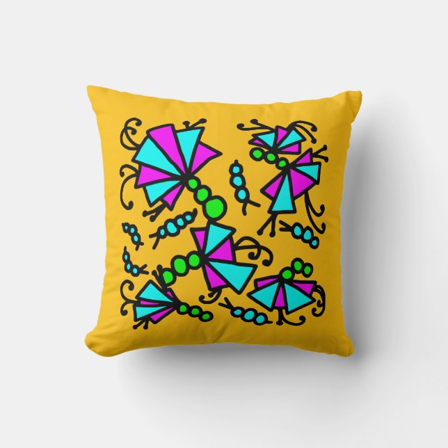 Doodle Bug Blume Kissen (Vorderseite)