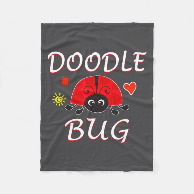 Doodle Bug Funny Doodle Ladybug  Fleecedecke (Vorderseite)