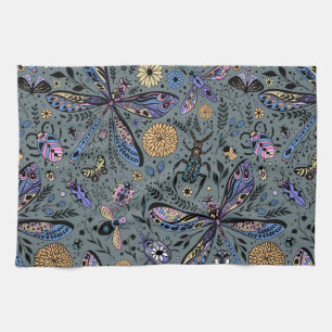 Doodle-Bugs auf Schiefergrau Geschirrtuch