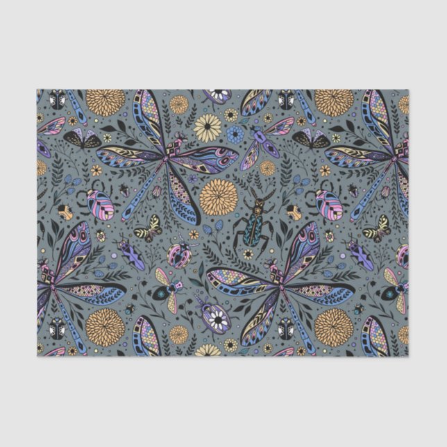 Doodle-Bugs auf Schiefergrau Seidenpapier (Vorderseite)