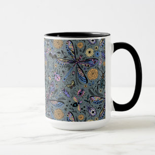 Doodle-Bugs auf Schiefergrau Tasse