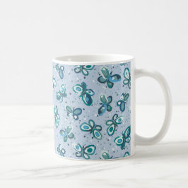 Doodle Bugs Schmetterlinge - blau - nahtloses Must Kaffeetasse