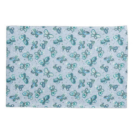 Doodle Bugs Schmetterlinge - blau - nahtloses Must Kissenbezug