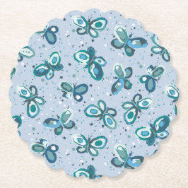 Doodle Bugs Schmetterlinge - blau - nahtloses Must Untersetzer