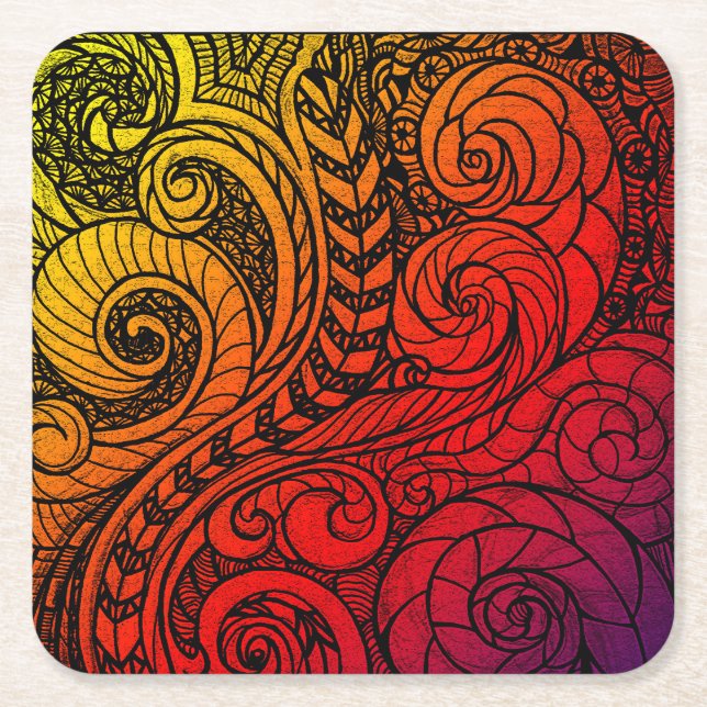 Doodle Burst Paper Untersetzer (Vorderseite)