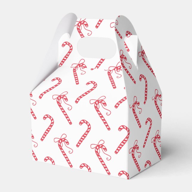 Doodle Candy Cane Pattern Tasse Geschenkschachtel (Vorderseite)