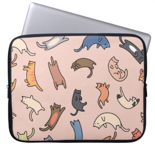 Doodle Cats Vintag Nahtlose Illustration Laptopschutzhülle