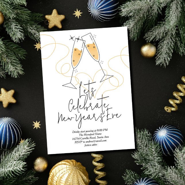 Doodle Celebration New Year's Eve Einladung (Von Creator hochgeladen)