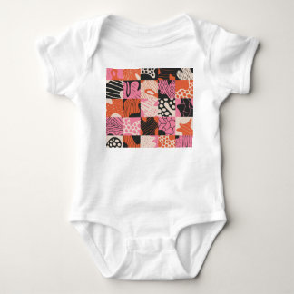 Doodle Cells: Geometrisches Musterdesign. Baby Strampler