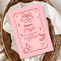 Doodle Cherry Bow Bow Baby Shower Diapper Raffle