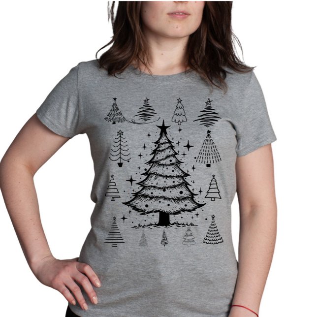 Doodle Christmas Tree Collection Tri-Blend Shirt (Von Creator hochgeladen)