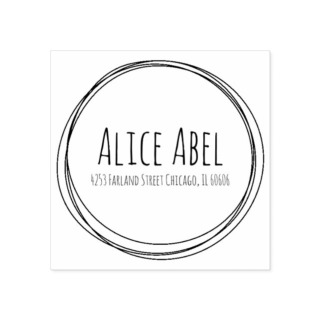 Doodle Circles Rubber-Briefmarke Gummistempel (Prägung)