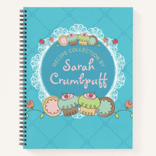 Doodle cupcake Cookie personalisiertes Rezept Koch Notizbuch