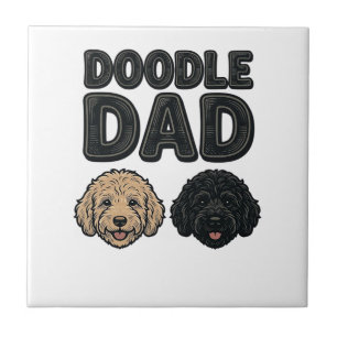 Doodle Dad Vintage Dog Dad T-Shirt Design_1 Fliese