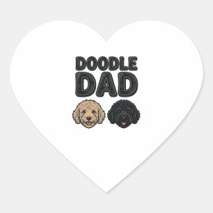 Doodle Dad Vintage Dog Dad T-Shirt Design_1 Herz-Aufkleber
