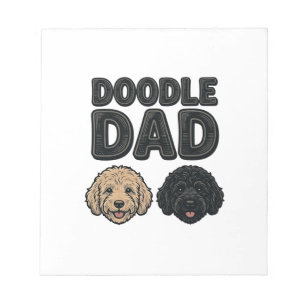 Doodle Dad Vintage Dog Dad T-Shirt Design_1 Notizblock