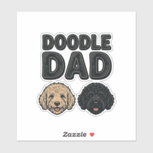 Doodle Dad Vintage Hund Papa T-Shirt Design_1 Aufkleber