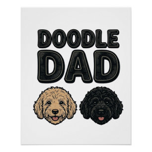 Doodle Dad Vintage Hund Papa T-Shirt Design_1 Poster