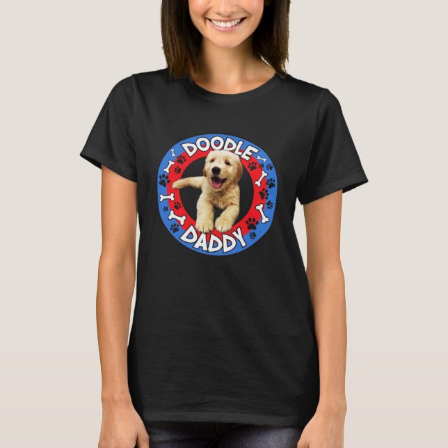 DOODLE DADDY Goldendoodle Hund Golden Papa Welpe T-Shirt (Vorderseite)