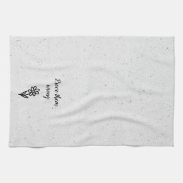 Doodle Daisy und Zitat zu Terrazzo Geschirrtuch