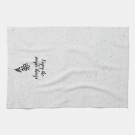 Doodle Daisy und Zitat zu Terrazzo Geschirrtuch