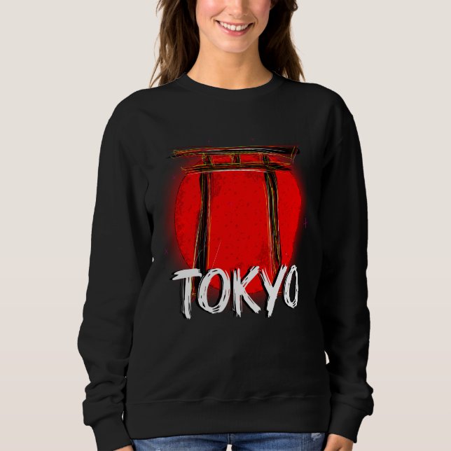 Doodle de Tokio: La majestuosidad del torii frente Sweatshirt (Vorderseite)