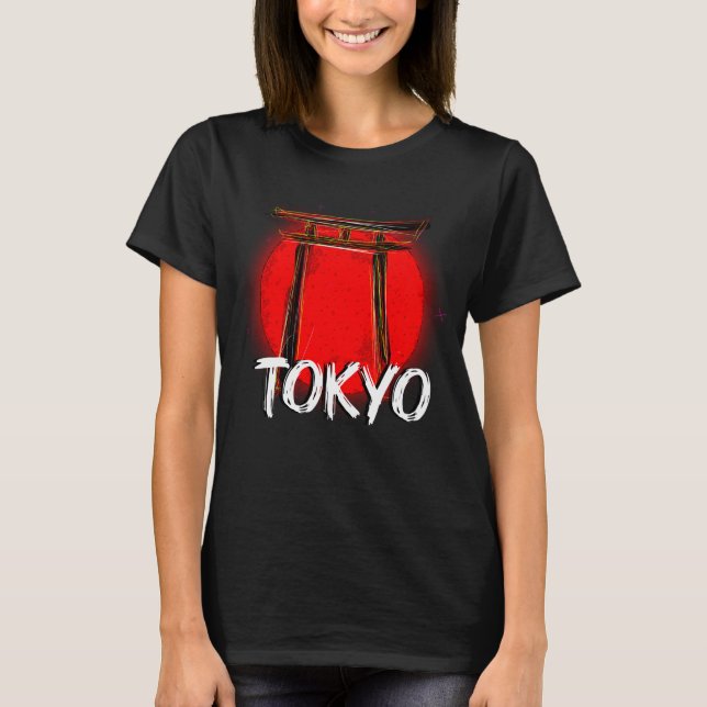 Doodle de Tokio: La majestuosidad del torii frente T-Shirt (Vorderseite)