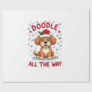 Doodle den ganzen Weg lustige Goldendoodle Weihnac Geschenkpapier